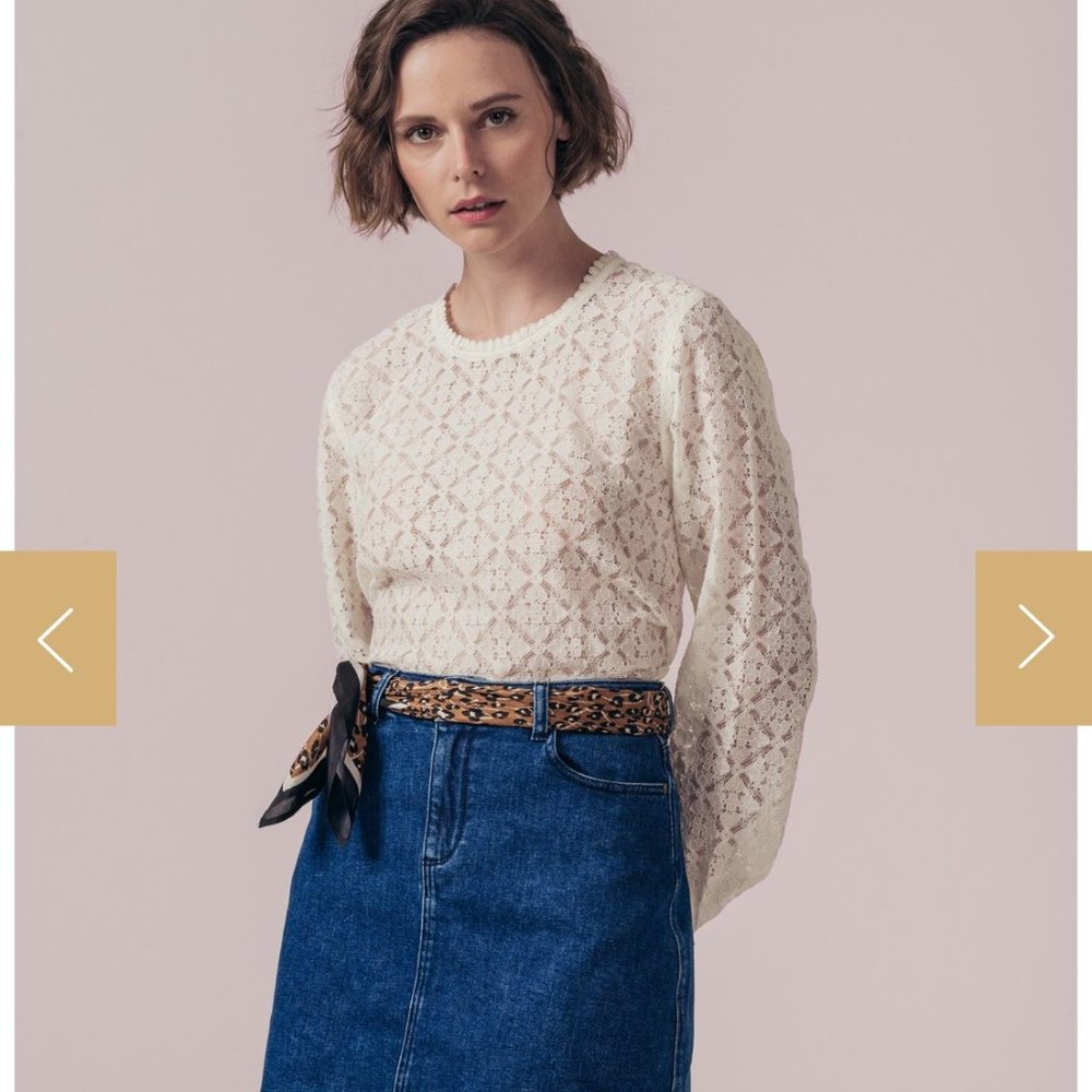 Karl Marc John Lace Top Long Sleeve in White